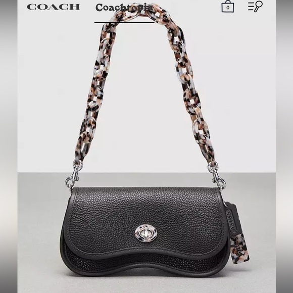 Coach Handbags - Coach Black Leather Crossbody Bag Micro Dinky